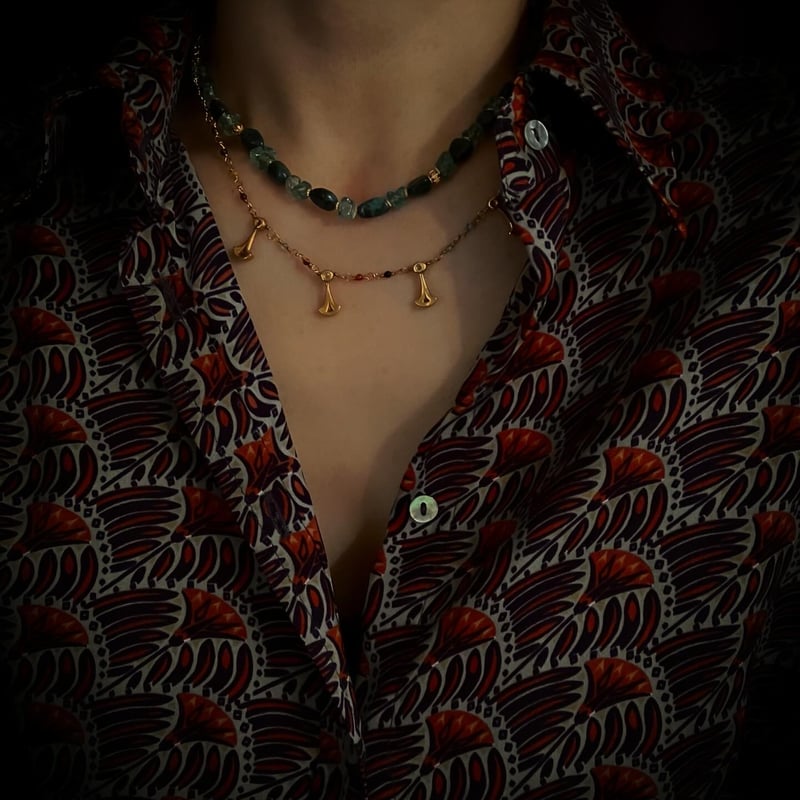アクセサリー　ジャンク品　まとめ売り Multicolor agate shank chain necklace with orn