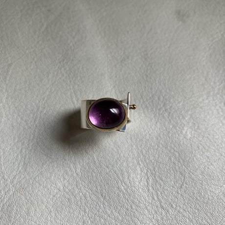 SLIT RING  stone : Amethyst14×10  : Silver
