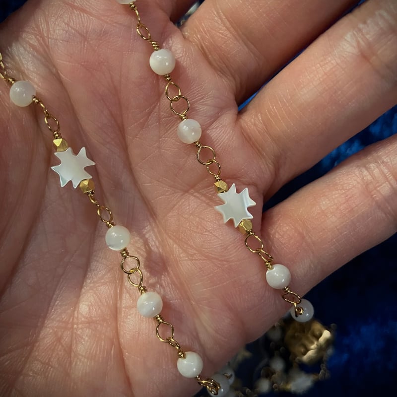 Shank chain necklace -White shell 4㎜ | YUKO AMA