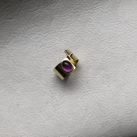 SLIT RING stone ：amethyst  ：brass