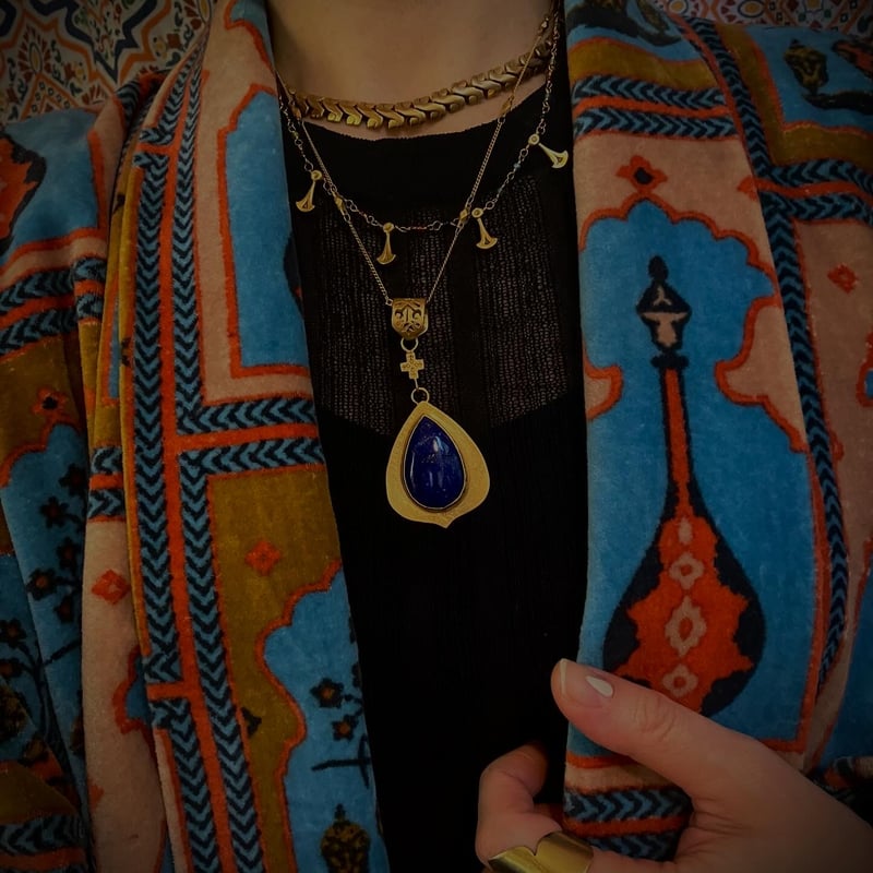 アクセサリー　ジャンク品　まとめ売り Multicolor agate shank chain necklace with orn