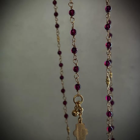 Shank chain necklace-Garnet 3.5㎜