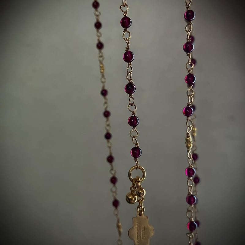 Shank chain necklace-Garnet 3.5㎜ | YUKO AMARENA