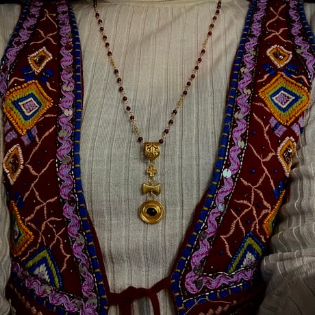 Shank chain necklace-Garnet 3.5㎜