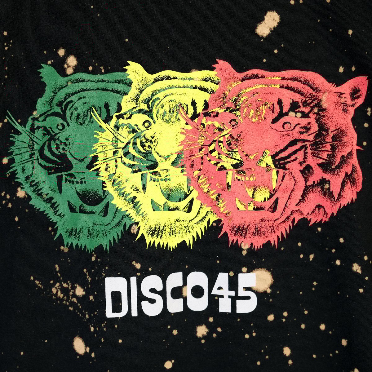 VINYL JUNKIE – DISCO TIGER Tee / DRIP BLACK | W
