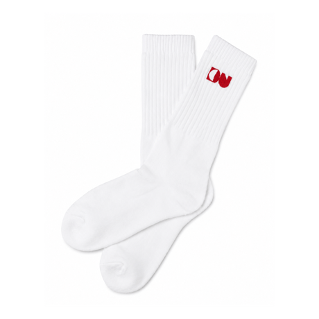 DIGUP CAT LOGO SOCKS / White