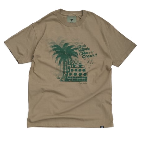 VINYL JUNKIE - Dub Me Crazy Tee - Safari