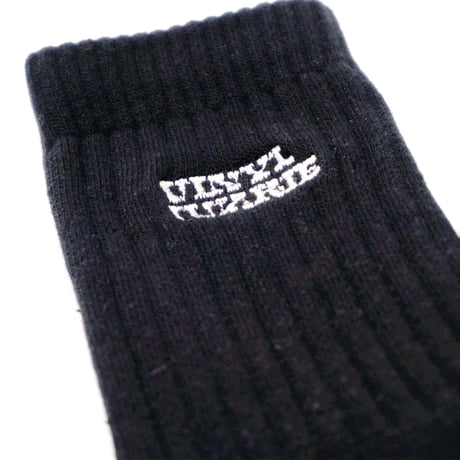 VINYL JUNKIE LOGO  SOCKS / Black
