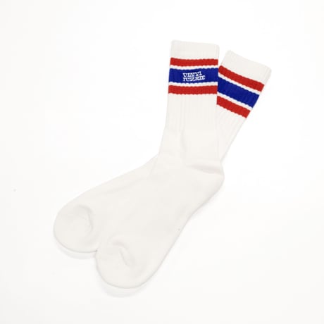 VINYL JUNKIE LOGO  SOCKS / White