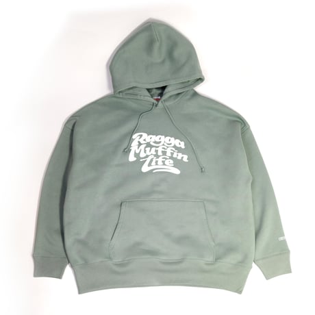 RAGGAMUFFIN LIFE BIG PULL OVER HOODIE / Smoky Green
