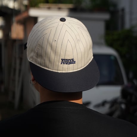 VINYL JUNKIE LOGO CAP / Stripe Navy