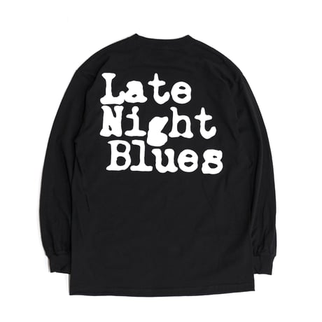 VINYL JUNKIE - Late Night Blues Long Sleeve Tee / BLACK
