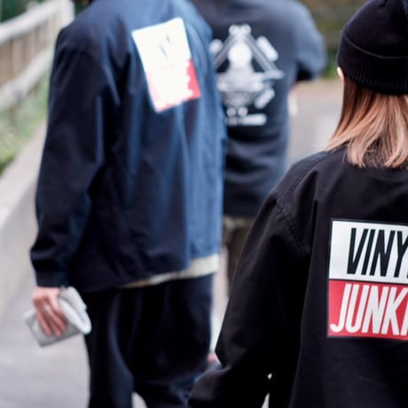 VINYL JUNKIE - LOGO Coverall Jacket - Black