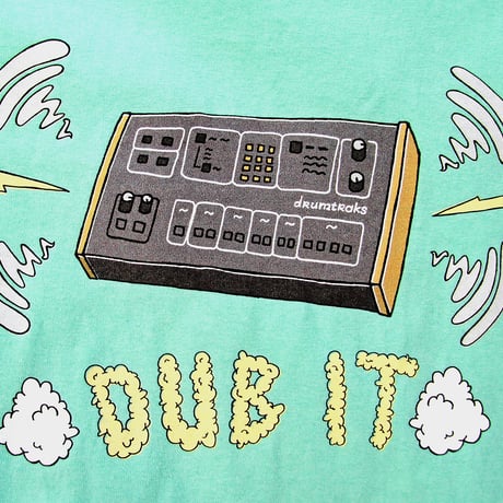 VINYL JUNKIE - DUB IT drumtraks Tee  /  CELADON GREEN