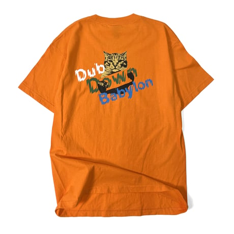 VINYL JUNKIE - Dub Down Babylon Tee / ORANGE