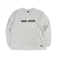 VINYL JUNKIE - Three Dimensional Logo Long Sleeve Tee Shirts / Ash