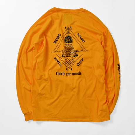VINYL JUNKIE - Third eye music Long Sleeve Tee / YELLOW