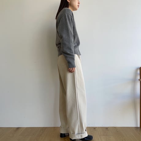 《予約販売》twill tuck wide pants/2colors_np0732