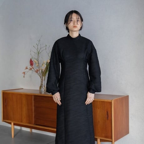 【nokcha original】volume long dress/black_nd0120