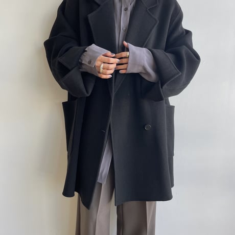 【nokcha original】HAND MADE tailored middle coat/black_no0307