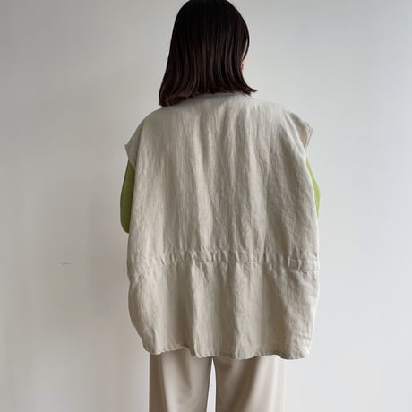 《予約販売》linen military vest_nt1333