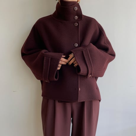 【nokcha original】HAND MADE 4way over half coat/wine_no0243