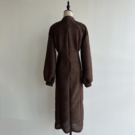 【nokcha original】volume long dress/brown_nd0119