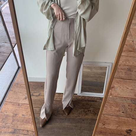 《予約販売》slit slim slacks pants/2 colors_np0172
