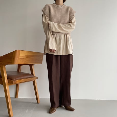 【nokcha original】rincl soft pants/brown_np0467