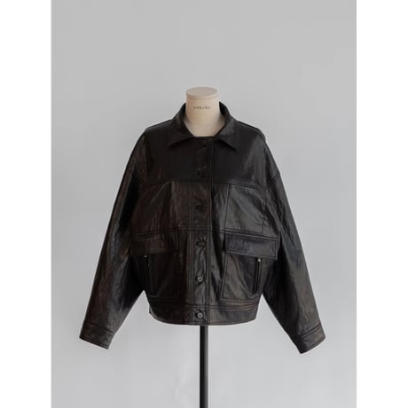 - AUTHENTIC series - old like eco leather jacket/deep brown_an0002