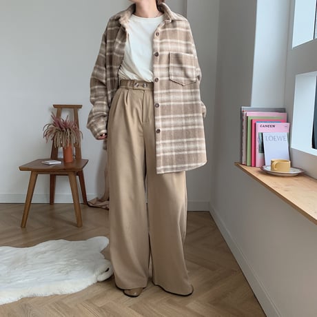 ✳︎予約販売✳︎wool blend check shirt jk_no0042