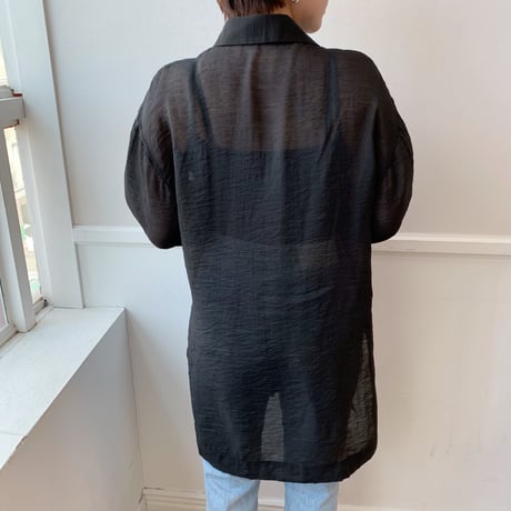 ✳︎予約販売✳︎sheer  slit shirt/2colors_nb0002
