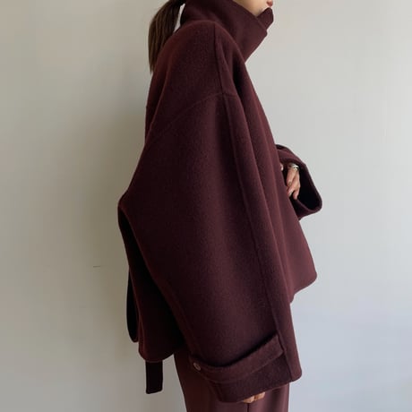 【nokcha original】HAND MADE 4way over half coat/wine_no0243