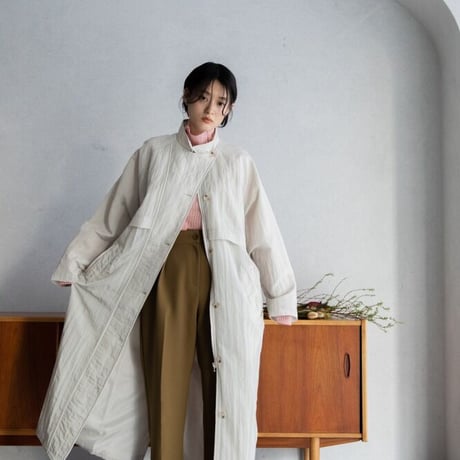 【nokcha original】washer quilting trench coat/ivory_no0120