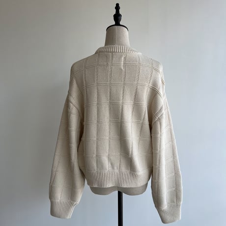 【nokcha original】block over knit/ivory_nt1264
