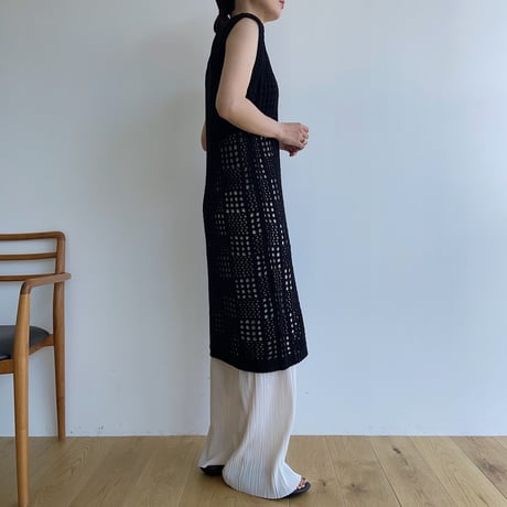 《予約販売》knit mesh long one-piece/2colors_nd0137