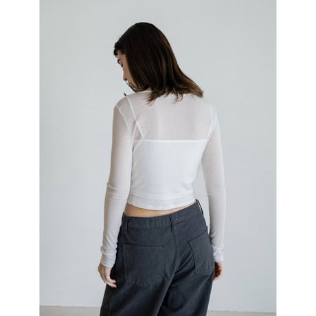 《予約販売》croped sheer lib cardigan/3colors_nt2582