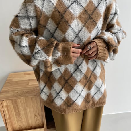 《予約販売》argyle over knit_nt1115