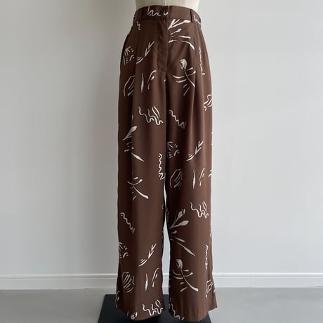 【nokcha original】nuance pattern pants/brown_np0420