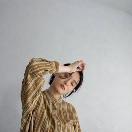【nokcha original】jacquard over blouse/camel_nb0042