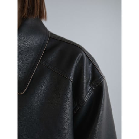 《予約販売》mood leather like jacket/2colors_no0508