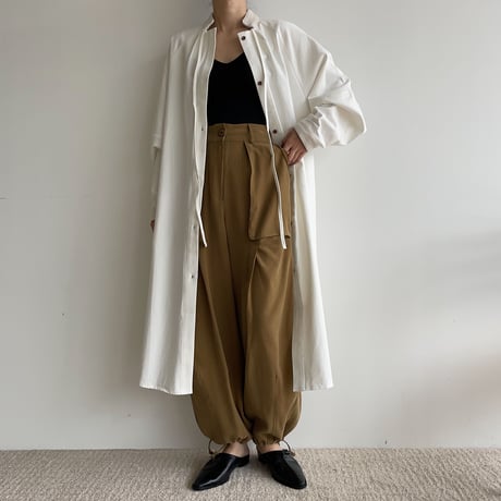 【nokcha original】accent jacquard long shirt/ivory_nb0080