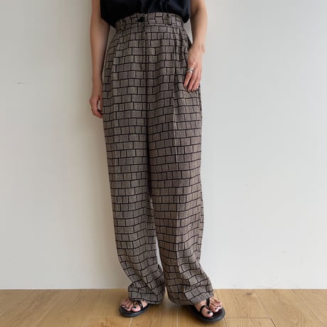【nokcha original】block pattern pants_np0631