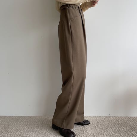 【nokcha original】buckle slacks pants/brown_np0668