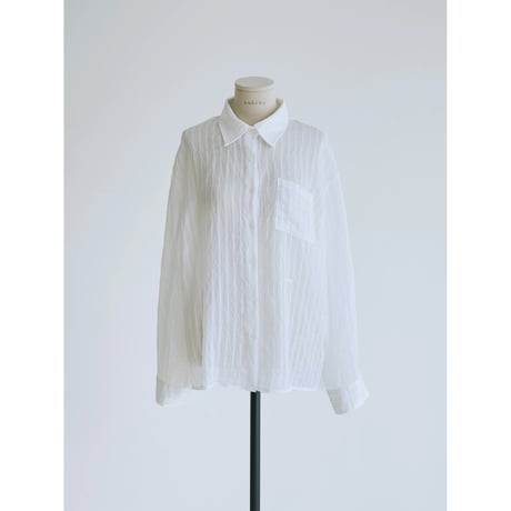 《予約販売》accent stripe mannish sheer shirt/2colors_nb0383