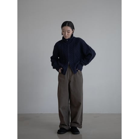 《予約販売》argyle zip knit cardigan/2colors_no0395