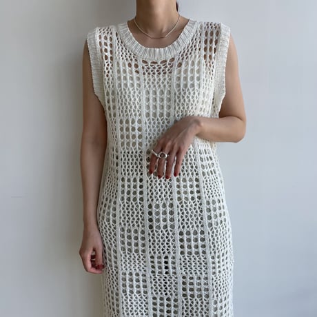 《予約販売》knit mesh long one-piece/2colors_nd0137