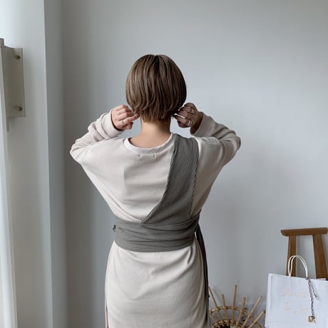 【NOKCHA original】bustier setup/khaki_nt0079