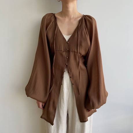 《予約販売》lady sheer blouse/2colors_nb0133