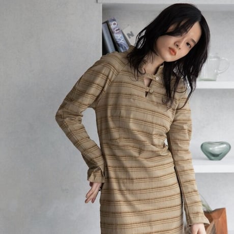 【nokcha original】jacquard lady dress/beige_nd0117